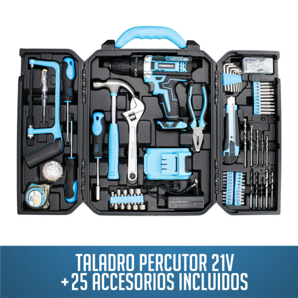 BRICOSET TALADRO PERCUTOR + HERRAMIENTAS - Imagen 2