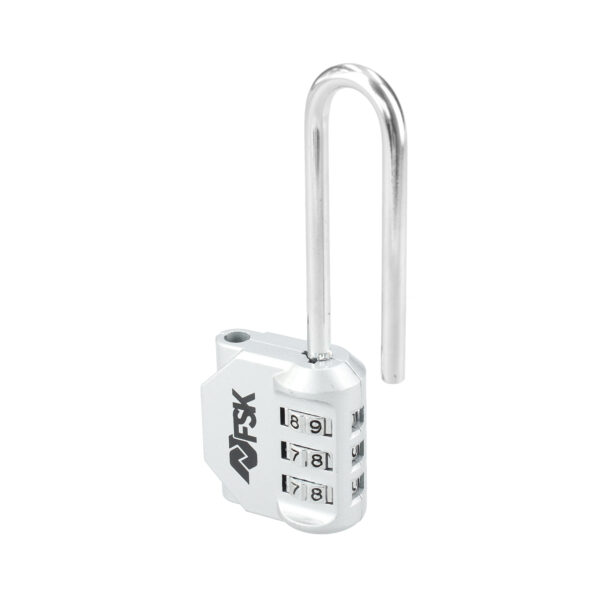 CANDADO COMBI.3 DÍG. ARCO ALTO PLATA - Imagen 2