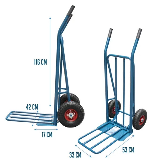 Carretilla de Almacén Doble Plataforma de Acero 250 kg - Imagen 3