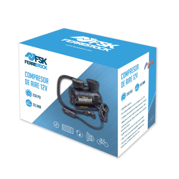 MINI COMPRESOR DE AIRE 250 PSI/12V  FSK - Imagen 6