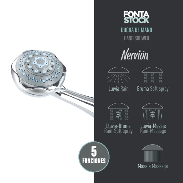 DUCHA DE MANO "NERVIÓN" 5 POSICIONES - Imagen 2