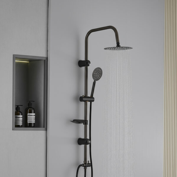 DUCHA VERTICAL SIN GRIFO NEGRA FNK - Imagen 9