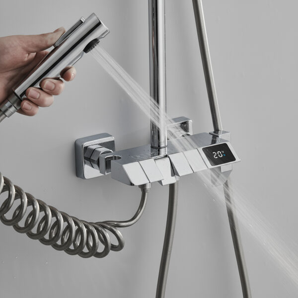 DUCHA COMPLETA SEL.BOTON DISPLAY CROMADA - Imagen 7