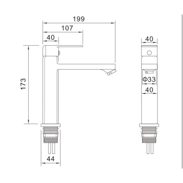 GRIFO MONOMANDO NEGRO LAVABO FNK - Imagen 6