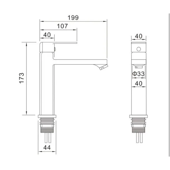 GRIFO MONOMANDO NEGRO LAVABO FNK - Imagen 6