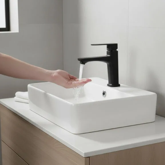 GRIFO MONOMANDO NEGRO LAVABO FNK - Imagen 7