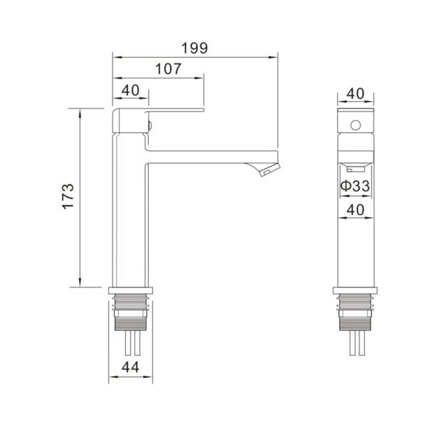 GRIFO MONOMANDO GRIS LAVABO FNK - Imagen 9