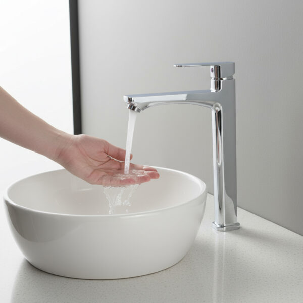 GRIFO MONOMANDO CROMO ALTO LAVABO - Imagen 6