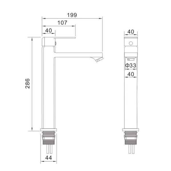 GRIFO MONOMANDO NEGRO LAVABO ALTO - Imagen 6