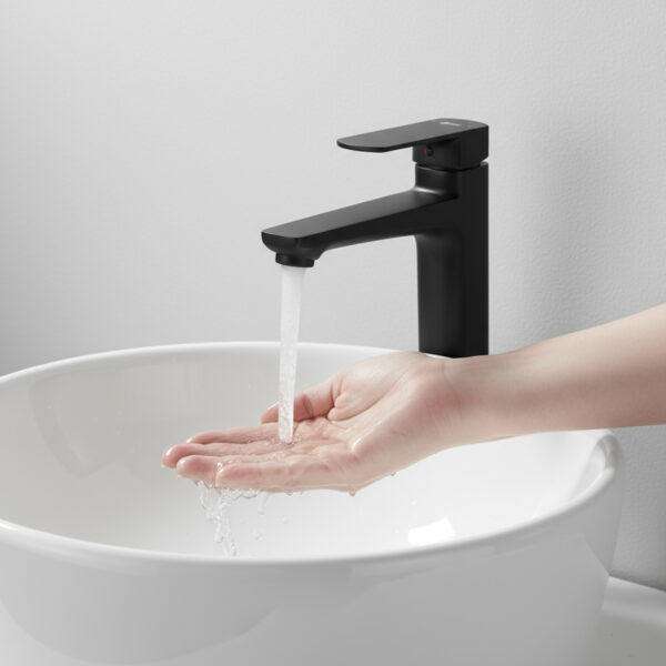 GRIFO MONOMANDO NEGRO LAVABO ALTO - Imagen 7