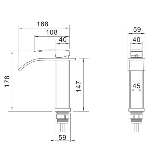 GRIFO MONOMANDO NEGRO LAVABO FNK - Imagen 6