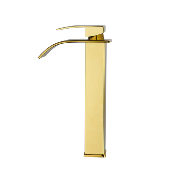 GRIFO MONOMANDO DORADO LAVABO ALTO FNK - Imagen 3