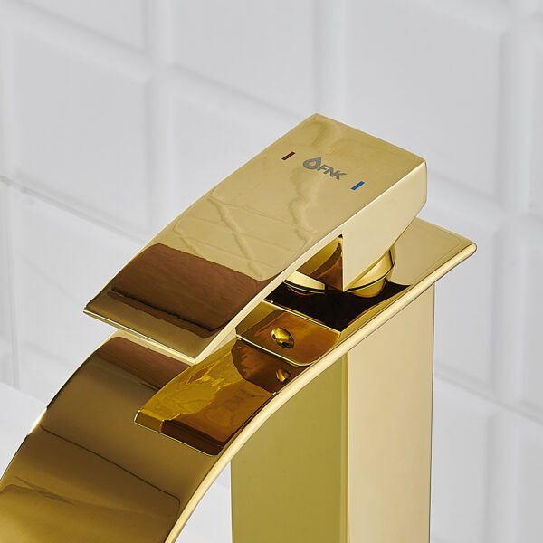 GRIFO MONOMANDO DORADO LAVABO ALTO FNK - Imagen 7