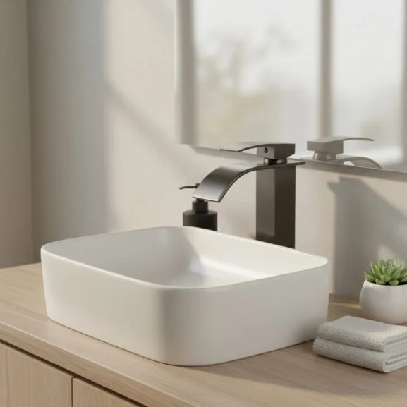 GRIFO MONOMANDO GRIS LAVABO FNK - Imagen 7