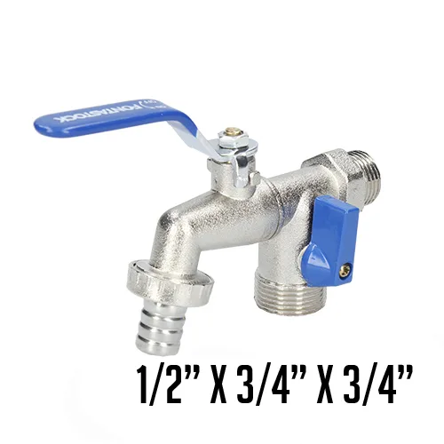 GRIFO 2 SALIDAS 1/2X3/4X3/4" ES. ZINC