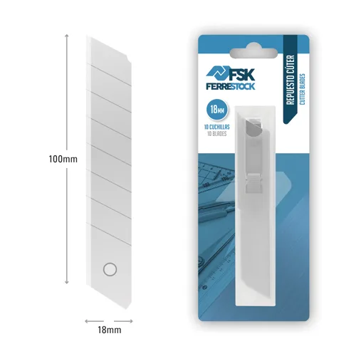 HOJA CÚTER 18MM (10 CUCHILLA)BLISTER FSK